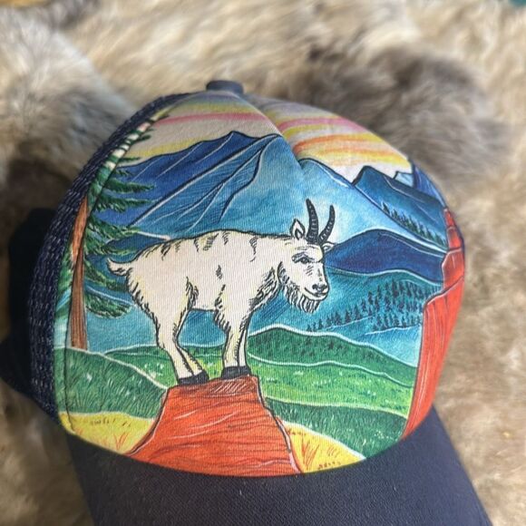 Colorful Goat Trucker Hat by Sun City OS (5165)